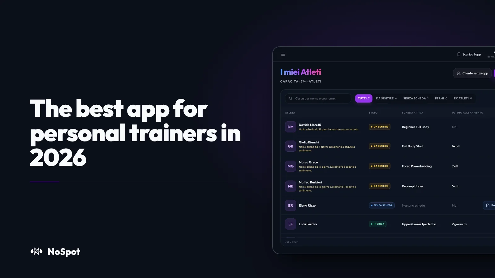Best Personal Trainer App 2026: Honest Comparison of NoSpot, Trainerize, TrueCoach and Everfit