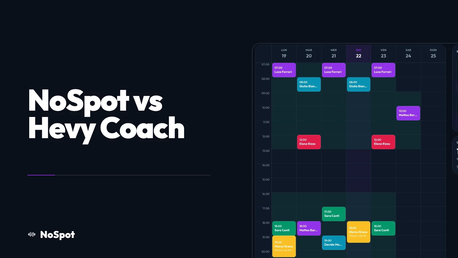 NoSpot vs Hevy Coach: quale app scegliere se sei un personal trainer in Italia